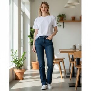 Tommy Hilfiger Greenwich Straight Jeans Women Size 6 Dark Wash Denim Blue